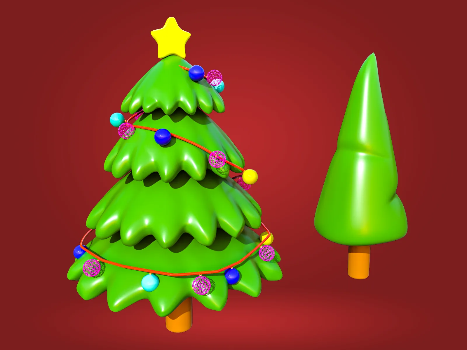 Christmas tree Set 04 3D Model
